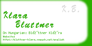 klara bluttner business card